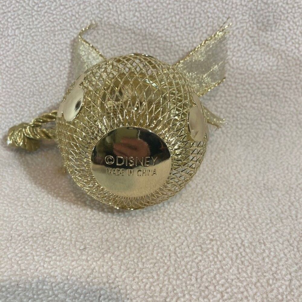 Walt Disney Parks & Resorts Christmas‎ Ornament Gold Mesh Ball Mickey Mouse Ears - Picture 4 of 5